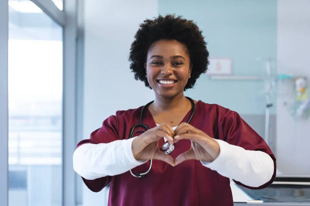 portrait of happy african american female doctor